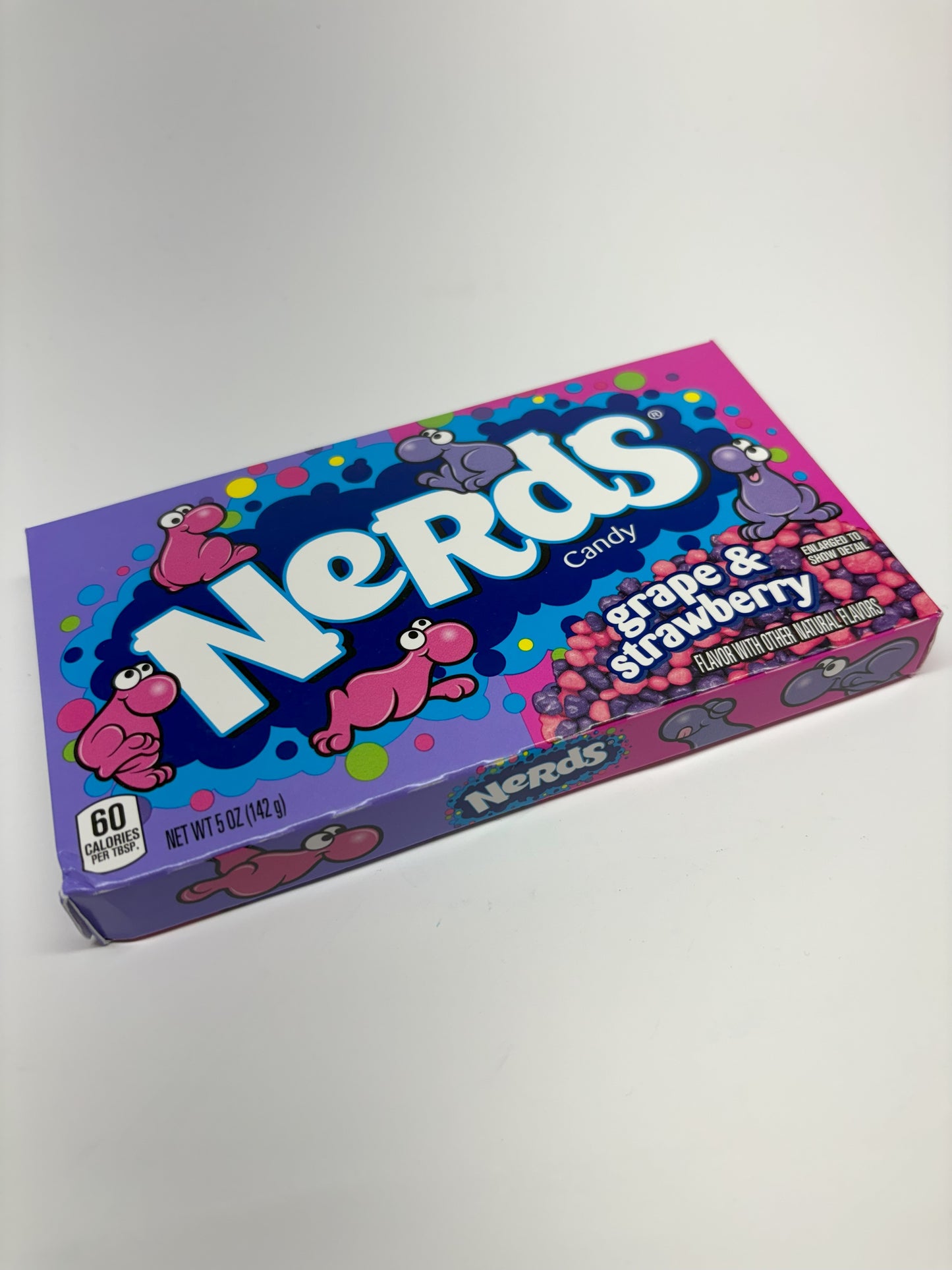 Nerds grape and strawberry candy box by Select Sweets with colorful purple and pink packaging