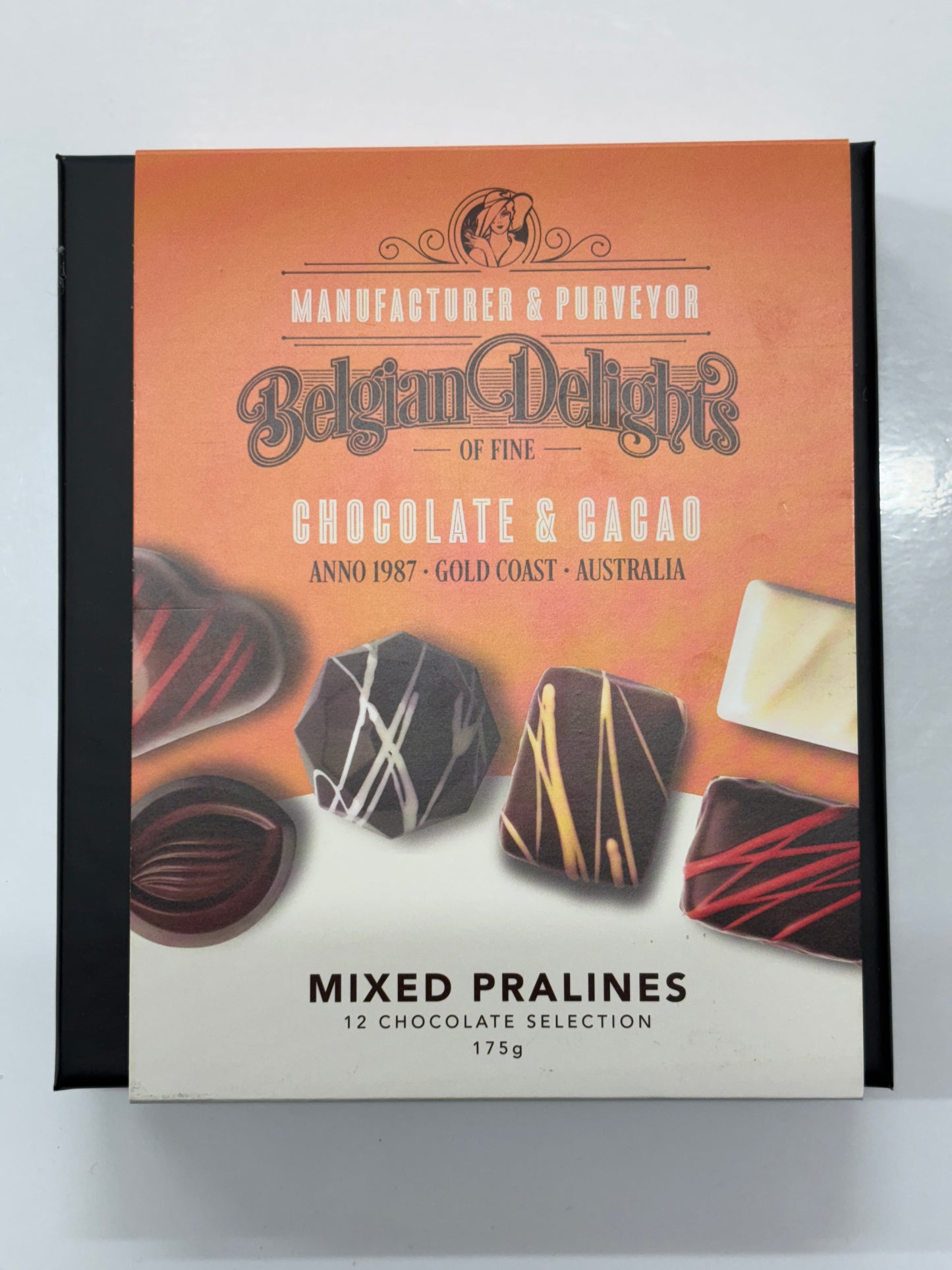 Select Sweets box of Belgian dark chocolate pralines mixed praline gift box 12 piece 175g