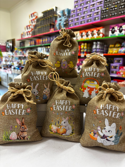 Collection of Select Sweets Easter bags featuring cute bunny and chick designs for festive celebrations