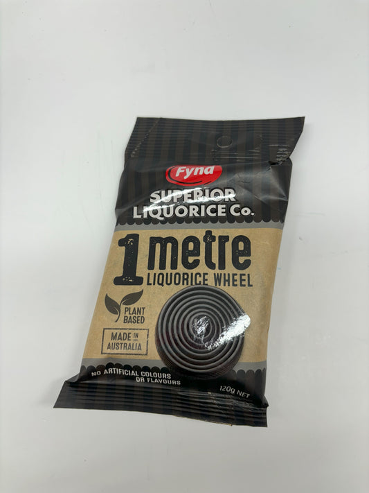 Fyna Superior Liquorice Co 1 metre liquorice wheel plant based candy made in Australia