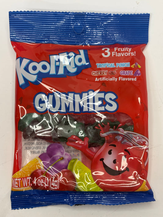 Select Sweets Kool Aid gummies candy pack with tropical punch cherry and grape flavors