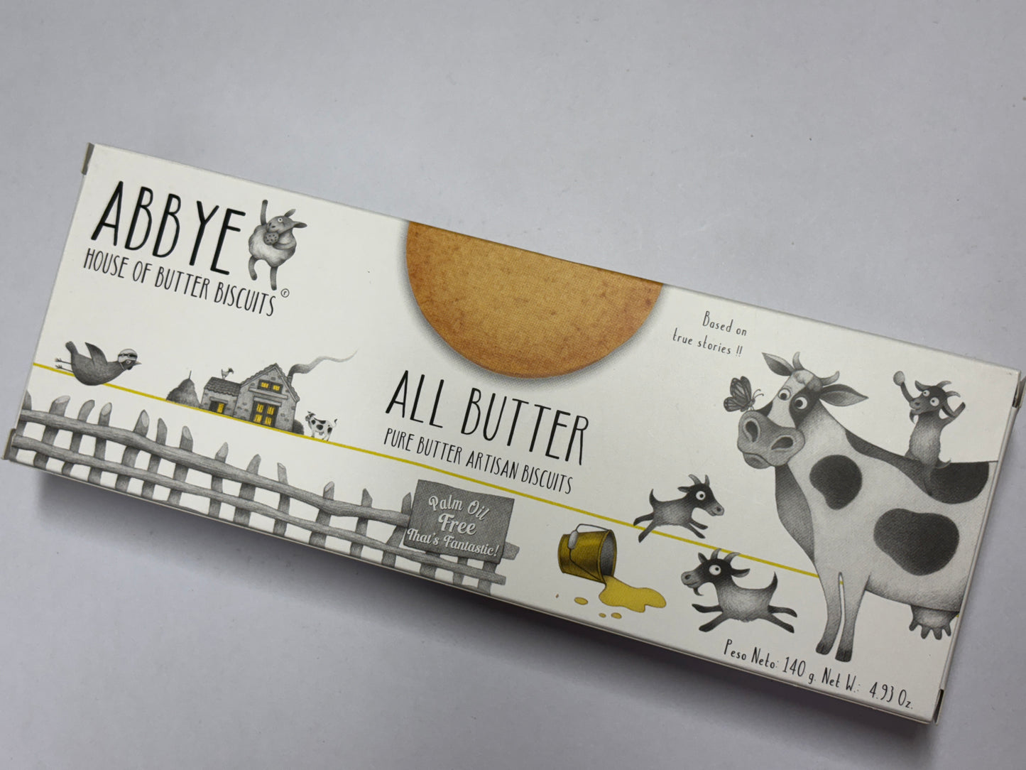 Select Sweets All Butter Artisan Biscuits packaged in a decorative box with cow illustrations