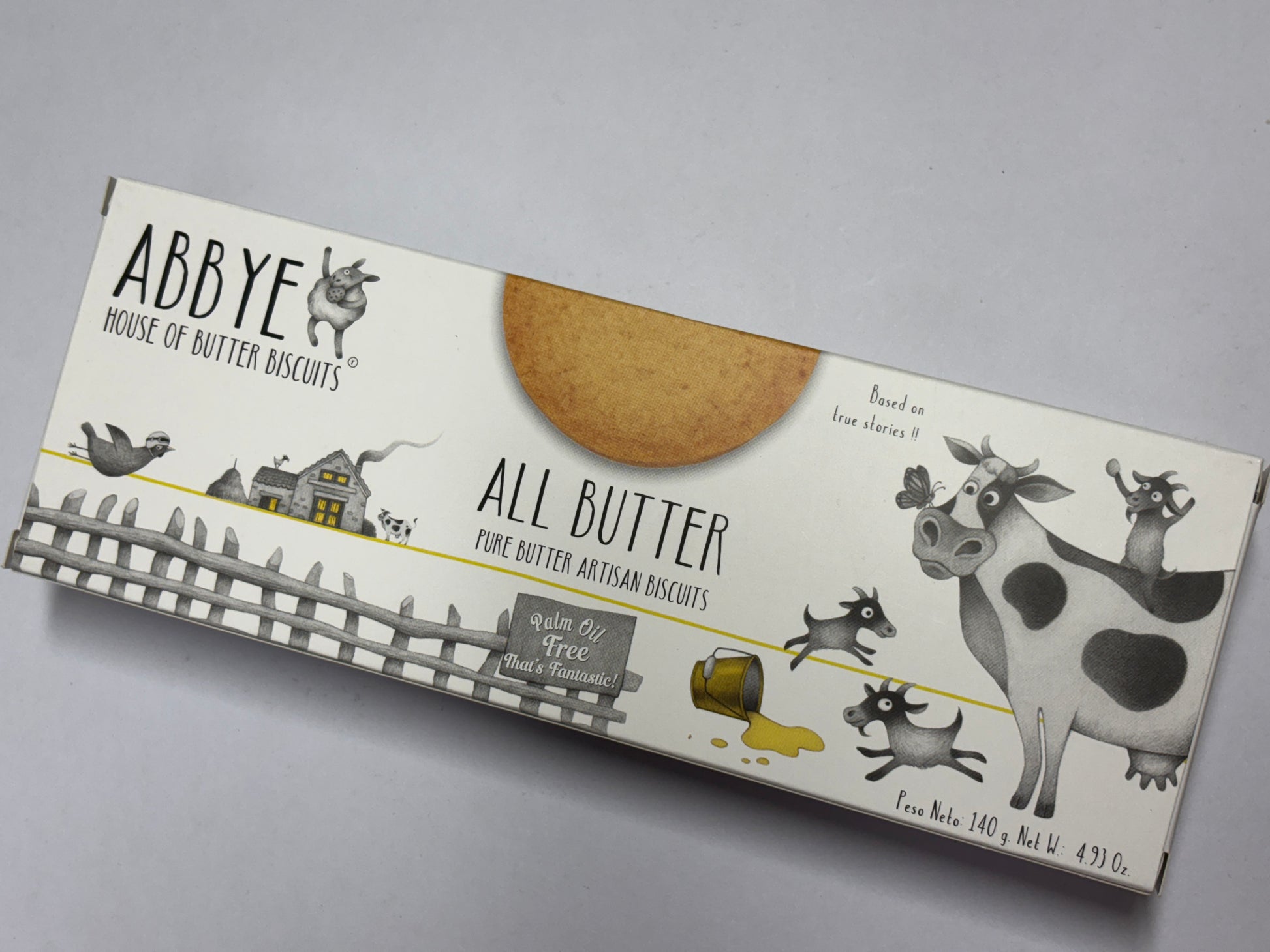 Select Sweets All Butter Artisan Biscuits packaged in a decorative box with cow illustrations
