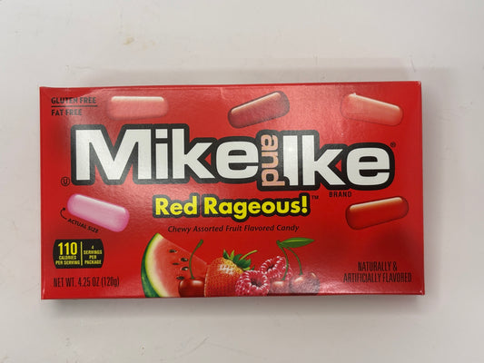Mike and Ike Red Rageous candy box with chewy assorted fruit flavored candies by Select Sweets