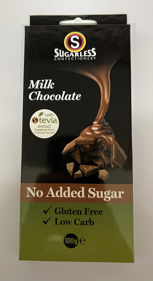 Select Sweets no sugar added milk chocolate bar with stevia extract gluten free low carb