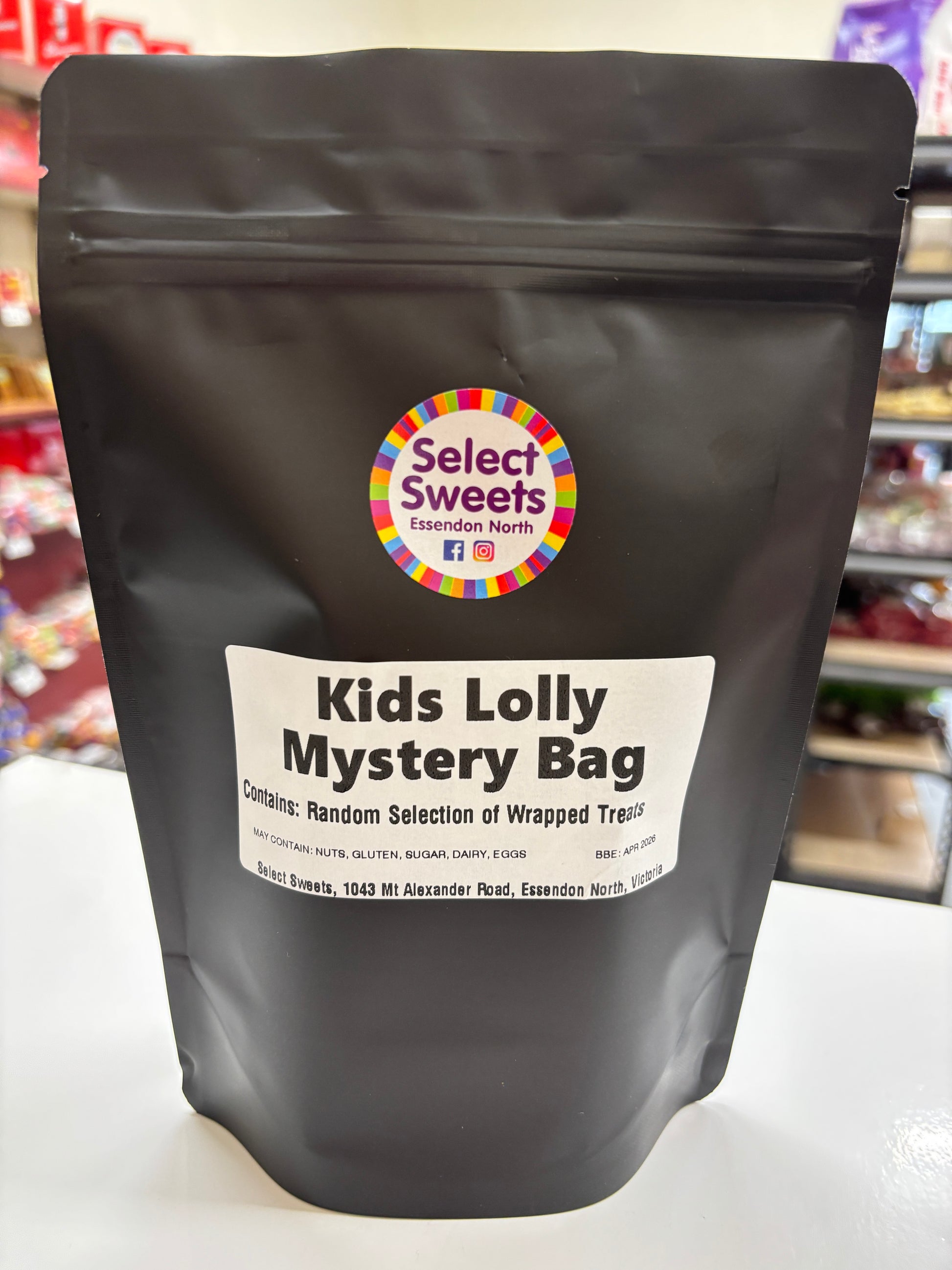 Select Sweets Kids Lolly Mystery Bag featuring a variety of wrapped treats for children