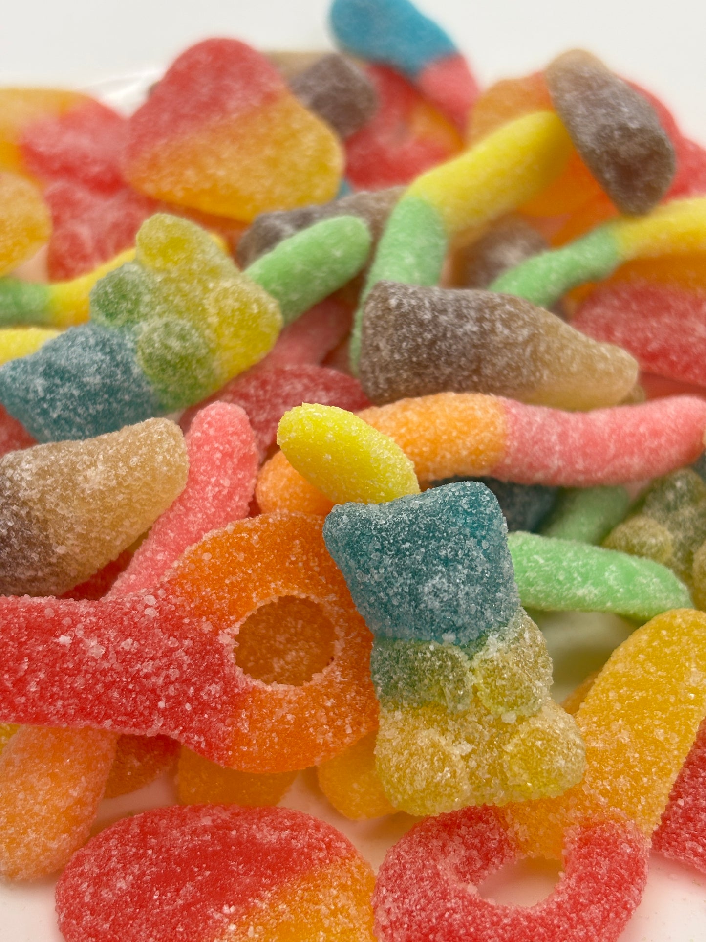 Select Sweets colorful sour gummy candy mix with various shapes coated in sugar