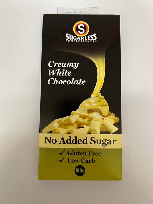 Select Sweets no sugar added white chocolate creamy white chocolate gluten free low carb 100g